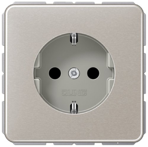 Розетка с заземлением без рамки Jung CD500 1-м. платина картинка